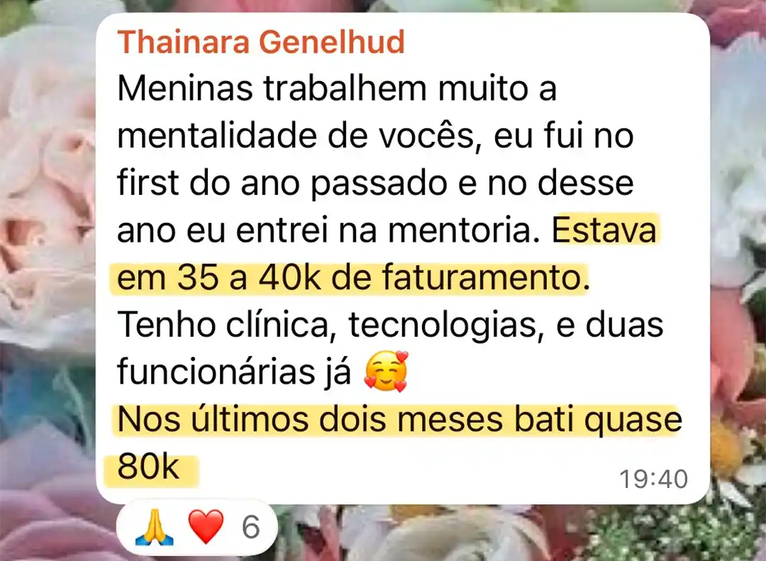 Depoimento de Thainara Genelhud: saiu de 35 a 40k e bateu quase 80k nos últimos dois meses